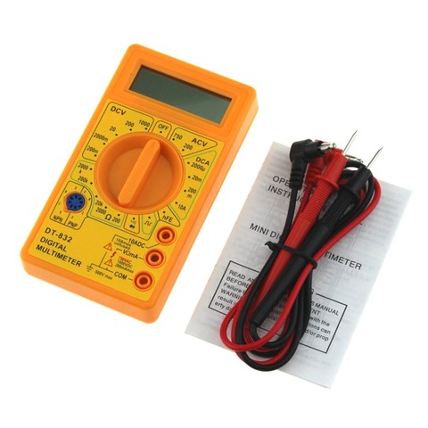 DT-832 Mini Pocket Digital Multimeter 1999 Counts AC/DC Volt Amp Ohm Diode hFE Continuity Tester Ammeter Voltmeter Ohmmeter ► Photo 1/1