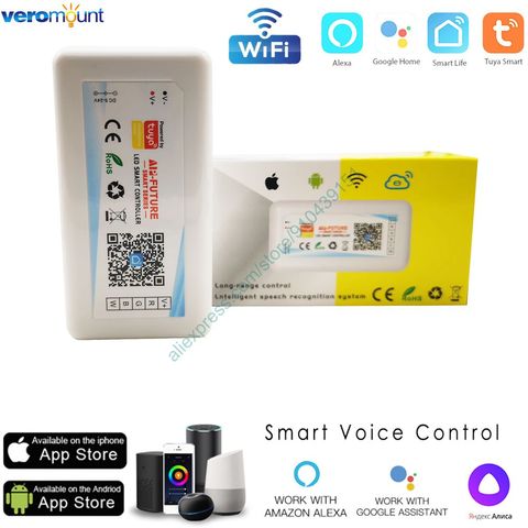 DC5-24V Tuya Wifi Wireless LED Controller Support iOs Android APP Alexa Google Voice Control for DIM CCT RGB RGBW RGBCCT Strip ► Photo 1/6