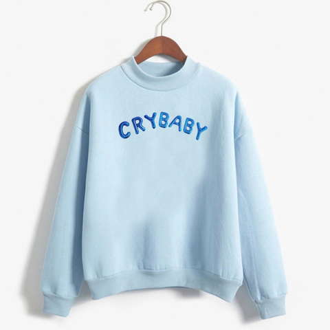 Womens Sweatshirt Cry Baby Hoodie Women Funny Kawaii Pink Sweatshirt Long Sleeve Pullovers Warm Coats Harajuku Streetwear ► Photo 1/6