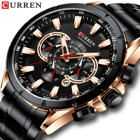 CURREN Men's Watch Fashion Sport Chronograph Wristwatch Mens Watches Top Brand Luxury Quartz Watch Stainless Steel Band ► Photo 1/6