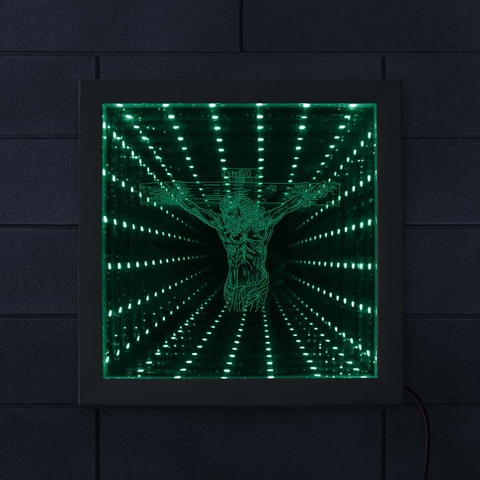 Dropship 3D Jesus Cross Tunnel Lamp Infinity Mirror Jesus Christ Crucifixion Abyss Effect LED Night Light Wood Photo Frame ► Photo 1/6