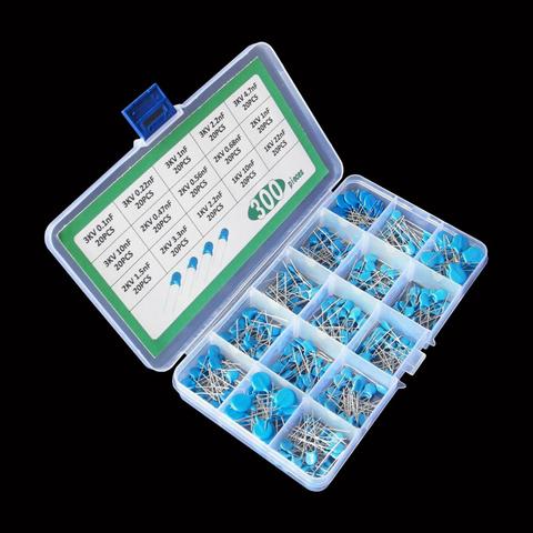 15 Values*20Pcs Capacitor Set High Voltage Ceramic Capacitors Assortment Assorted Kit Box 1nF 2.2nF 10nF 22nF 0.47nF 0.56nF-10nF ► Photo 1/1