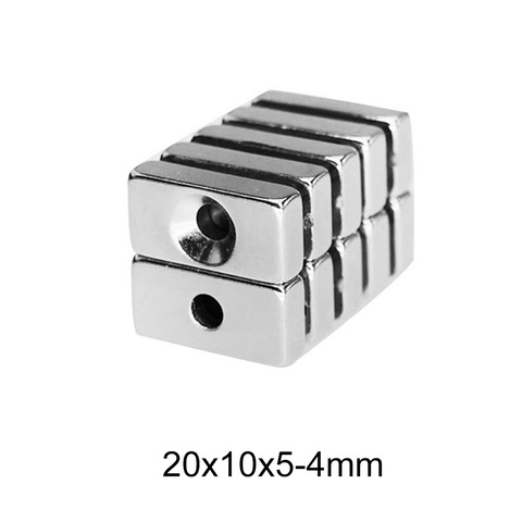 5~60PCS 20x10x5-4 Powerful Block Magnetic Countersunk Hole 4mm Permanent Magnet 20x10x5-4mm Super Neodymium Magnets 25*10*5-4 ► Photo 1/6