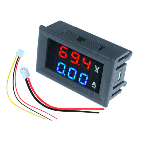 Mini Digital Car Voltmeter Ammeter DC 100V 10A 50A 100A LED Display Panel Amp Volt Voltage Current Meter Tester Detector ► Photo 1/6