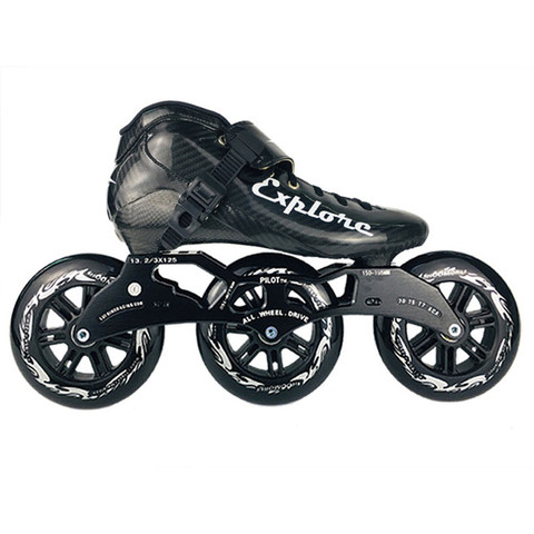 EUR size 30-44 Speed Inline Skates Carbon Fiber Competition Skate 3*125mm Street Racing Skating Patines Similar With Powerslide ► Photo 1/6