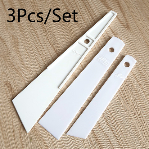 3Pcs/Set 20mm 30mm 40mm White Plastic Gumming Board Smear Glue Scraper Handmade Carving Stitching Sewing Leather Craft Tools ► Photo 1/6