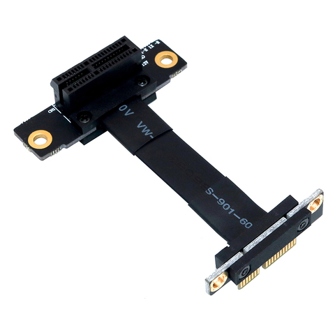 PCIE X1 Riser Cable Dual 90 Degree Right Angle PCIe 3.0 x1 to x1 Extension Cable 8Gbps PCI Express 1x Riser Card Ribbon Extender ► Photo 1/6