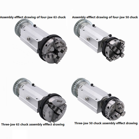 50 Four-jaw / 63 Three-jaw chuck spindle assembly  mini lathe woodworking beads machine spindle assembly DIY lathe / bead machin ► Photo 1/2