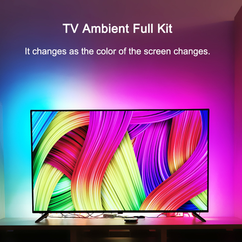 Ambient Dream Screen USB WS2812B LED Strip Dynamic Light Backlight 4K TV HDTV Ambient Bias Lighting for 40