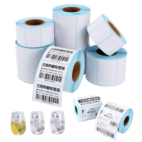 Hot Sale 30-100mm Adhesive Thermal Label Barcode Sticker Paper Supermarket Price Blank Label Direct Print Waterproof oil-proof ► Photo 1/6