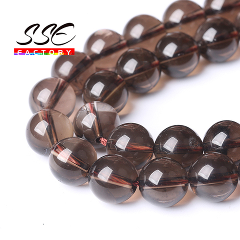 AAAAA 100% Natural Smoky Quartzs Crystal Stone Beads For Jewelry Making DIY Bracelet Necklace 6/8/10/12mm 15''Strand Wholesale ► Photo 1/5