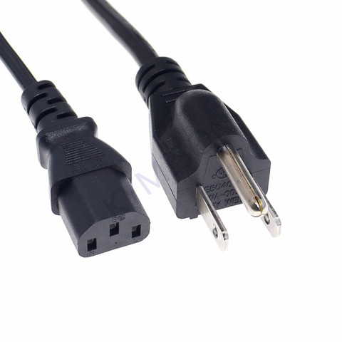 US NEMA 5-15P 3Pin To IEC320 C13 Power Cable 18AWG UL Certificated Japan Canada Brazil Power Extension Cord Wire (3*0.824) ► Photo 1/6
