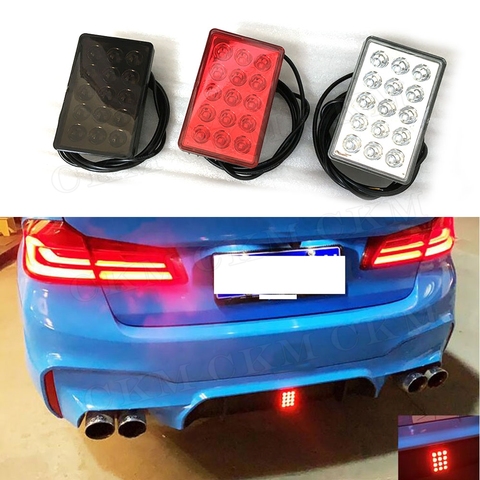 Car Rear Diffuser Spoiler Lip LED Brake Lights Rear Bumper Lip Pilot Lamp For BMW For Benz For VW Universal Car Red White Black ► Photo 1/5