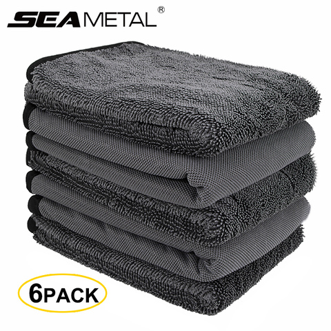 6pcs Microfiber Towels Car Washing Towel Microfiber 600GSM Auto Extra Soft Rag Car Care Cleaning Drying Cloth Professional Grade ► Photo 1/6