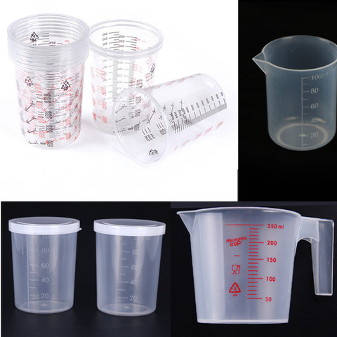 1pc 2pcs 10pcs Plastic Paint Mixing Cups Measure Cups Mixing Calibrated Cup For Accurate Mixing Of Paint And Liquids 100ml-600ml ► Photo 1/6