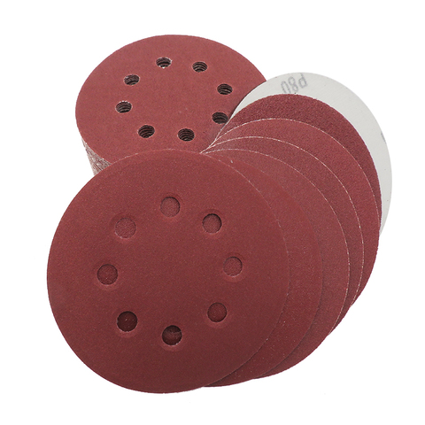 50PCS 5 Inch 125MM 8-Hole Aluminum Oxide Red Sandpaper Sanding Discs 60 to 2000 Grits ► Photo 1/5