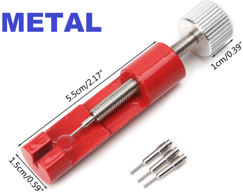Red Metal Adjuster Watch Band Strap Bracelet Link Pins Remover Repair Tools Kit Red ► Photo 1/6