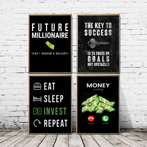 Paper Money Key Food Invest Canvas Paintings Home Decor Modular Pictures Modern Printed Poster For Living Room Wall Art No Frame ► Photo 1/6