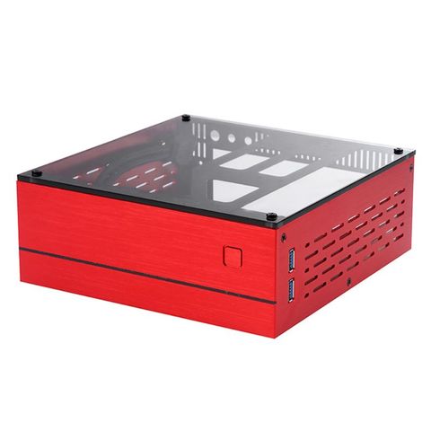 B01 Mini ITX Computer Case Chassis Aluminum/Glass Briefcase Home Theater Computer Box Desktop PC Enclosure ► Photo 1/6