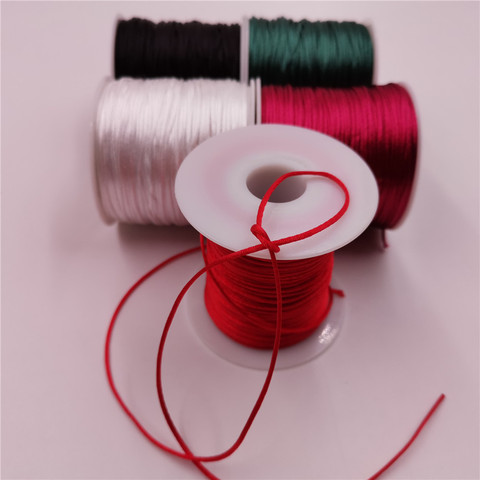 50 meters X 1MM Wide Chinese Knot Rattail Satin Cord Braided String Jewelry Findings Beading Rope 34 colours ► Photo 1/6
