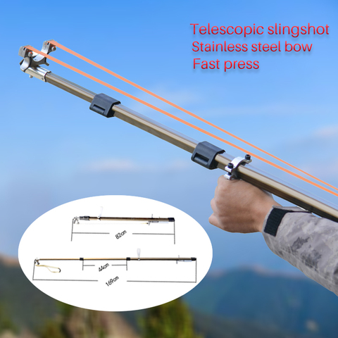 New Telescopic Hunting Slingshot  Laser Aiming Catapult  Shooting Fishing  Slingshot Stainless Steel Bow Head Outdoor Accessorie ► Photo 1/6