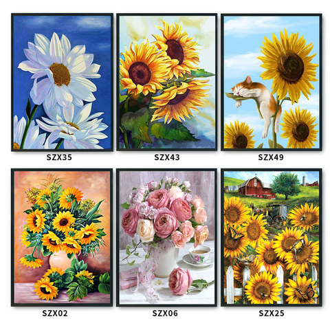 11CT Cross Stitch Embroidery Needlework Sets Kit Floral Printed Embroidery Crafts DIY Art 30x40cm Home Decoration Wall Art ► Photo 1/6
