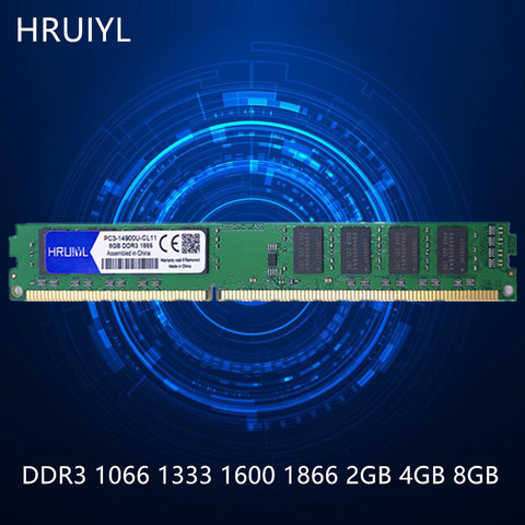 HRUIYL DDR3 Desktop Memory 1066 1333 1600 1866MHZ 2G 4GB 8GB PC Motherboard PC3-8500 10600 12800 14900U 1.5V DIMM Memory Sticks ► Photo 1/6