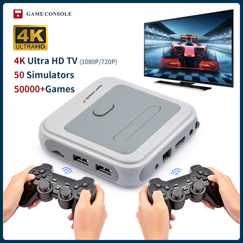 Retro Mini Console de Videogame, WiFi, Super Console X Pro, TV 4K