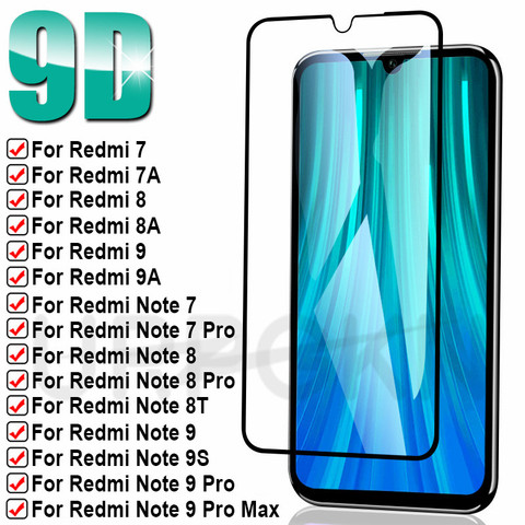 9D 9H Full Screen Protective Glass on the Redmi 9 9A 9C 8 8A 7 7A For Xiaomi Redmi Note 7 8 9 Pro 8T 9S Tempered Glass Film Case ► Photo 1/6