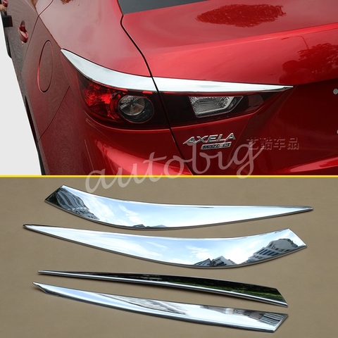 Tail Light Cover Chrome Rear Lamp Trim Taillight FOR Mazda3 BM BN Sedan Mazda 3 2014 2015 2016 2017 2022 ► Photo 1/6