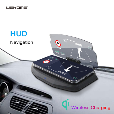 Wireless Charger For Smart Phone Universal Car Mirror Holder Windscreen Projector HUD Head Up Display GPS Navigation HUD Bracket ► Photo 1/6