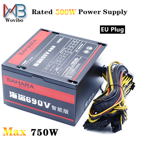 Computer Power Supply 500W Rated MAX 750W ATX For PC Gaming 120 mm Fan Desktop Chassis Fuente De Alimentacion ► Photo 1/6
