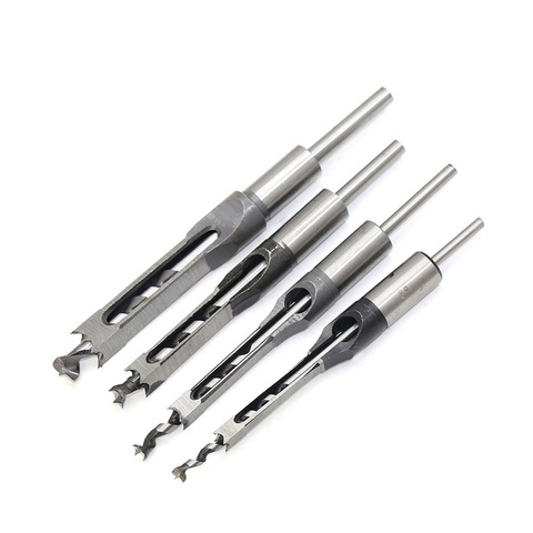 6-16mm Woodworking Bit Hole Drill Guide Square Hole Saw Mortise Chisel Wood with Twist Drill Carpenter Square Drill Bit Tool ► Photo 1/5