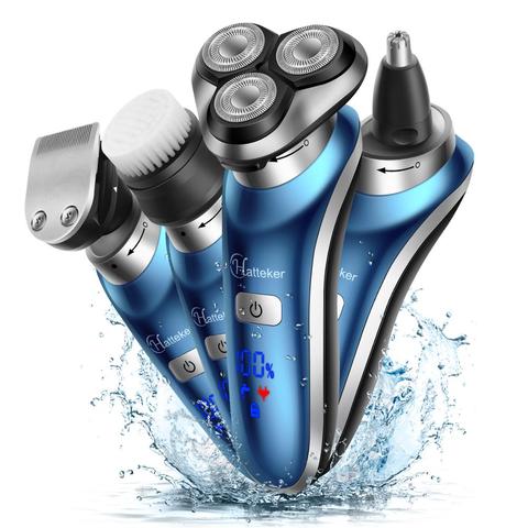 HATTEKER  Rotary Electric Shaver 4 in 1 Facial Electric Razor USB Rechargeable Men's Grooming Kit Beard Shaving Machine ► Photo 1/6
