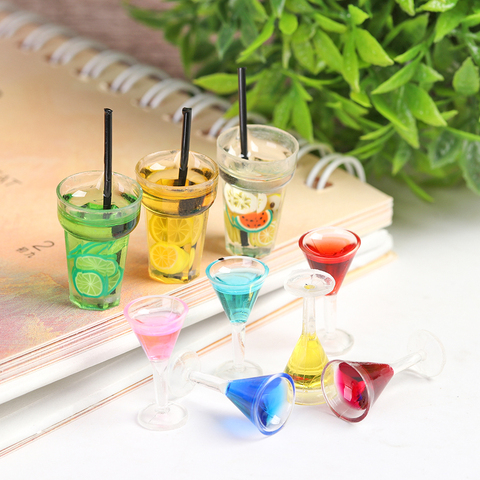 2022 Mini Fruit Tea Cocktail Doll DIY Resin Scene Model Miniature Food Play Set Toy Doll Decoration House Accessories ► Photo 1/6