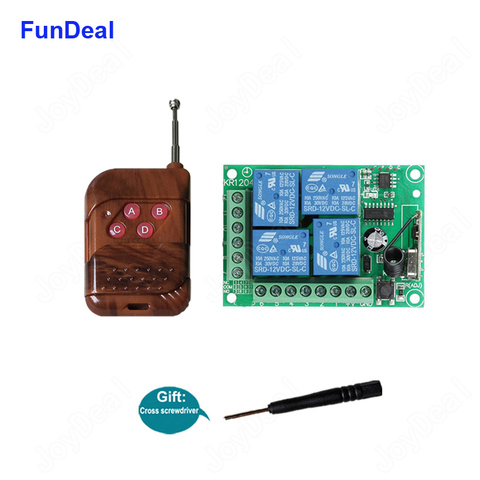433 MHz Universal Wireless Remote Control Switch DC 12V 4 Gang RF Relay Receiver and Transmitter for Garage/LED/Home DIY Control ► Photo 1/6