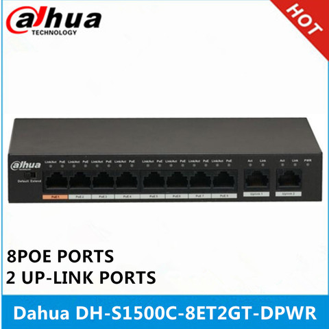 8 PoE+2 UP-LINK ports 100M PoE Network Switch Hub Power Over Ethernet PoE&Optical Transmission For IP Camera System  ► Photo 1/4