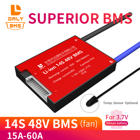 18650 BMS 14S  48V Li ion  3.7v 15A 40ah 50A 60A  Lithium Polymer Battery Pack   PCB Balance  Ebike E-Scooter  Temperature ► Photo 1/6