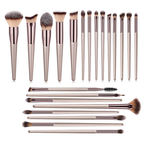 22 PCs Makeup Brushes Champagne Gold Premium Synthetic Concealers Foundation Powder Eye Shadows Makeup Brushes ► Photo 1/6
