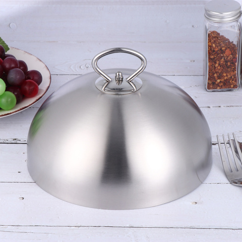 1Pc 20/24/26/28cm Stainless Steel Steak Cover Teppanyaki Dome Dish Lid Anti Oil Splashing Food Cover Cooking Tool for Home ► Photo 1/6