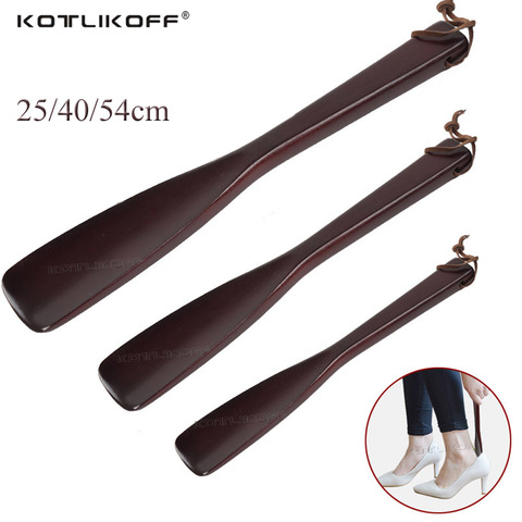 25/40/54cm Long Handle Shoe Horns Professional Craft Wooden Spoon Shape Shoe Lifter with Hanging Rope for Shoes Accessorie Horns ► Photo 1/6