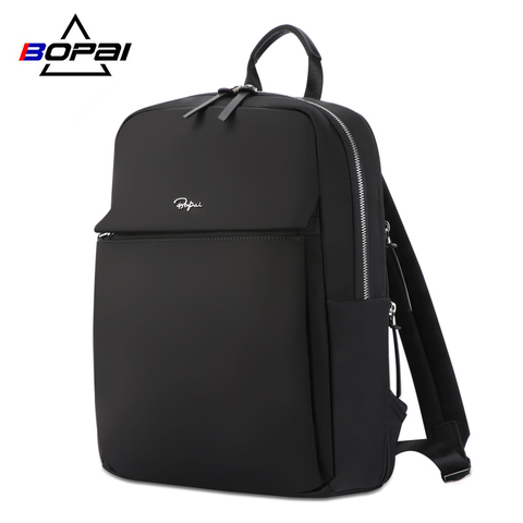 BOPAI Women's Backpack 14 Inch Laptop Computer Bag Fashion Large Capacity Female Casual Schoolbag Waterproof Teenagers Rucksack ► Photo 1/6