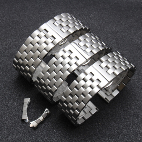 shengmeirui strap FOR IWC men's watch strap Solid stainless steel bracelet 18MM 20MM 21MM 22MM Silver butterfly buckle watchband ► Photo 1/6