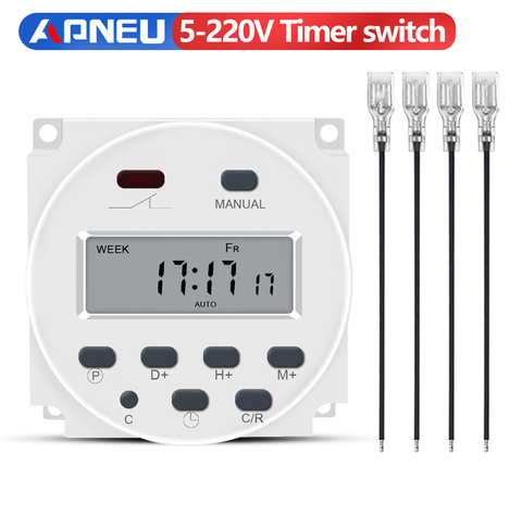 CN101A 5V 12V 24V 110V 220V Digital Timer Switch 7 Days Weekly Programmable Time Relay Programmer Built-in Rechargeable Battery ► Photo 1/6