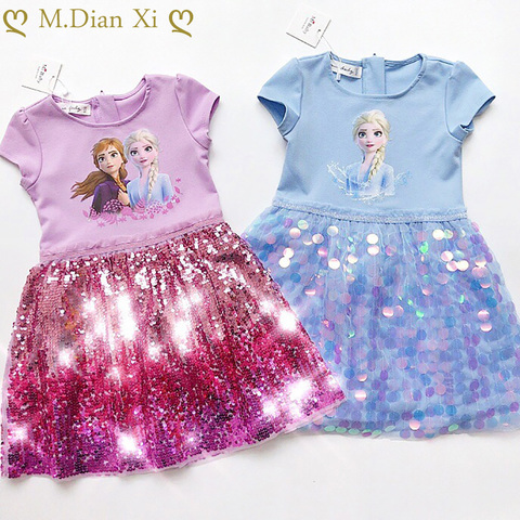 Girl Dress Summer Baby Kids Clothes Princess Frozen Anna Elsa Dress Snow Queen Cosplay Costume Party Birthday Children Clothing ► Photo 1/6