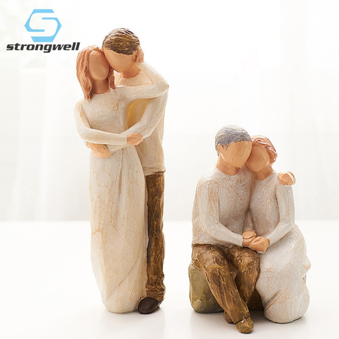 Strongwell Nordic Resin Families Abstract Characters Sculpture Simple Statue Home Decoration Modern Kids Toys Birthday Gifts ► Photo 1/6