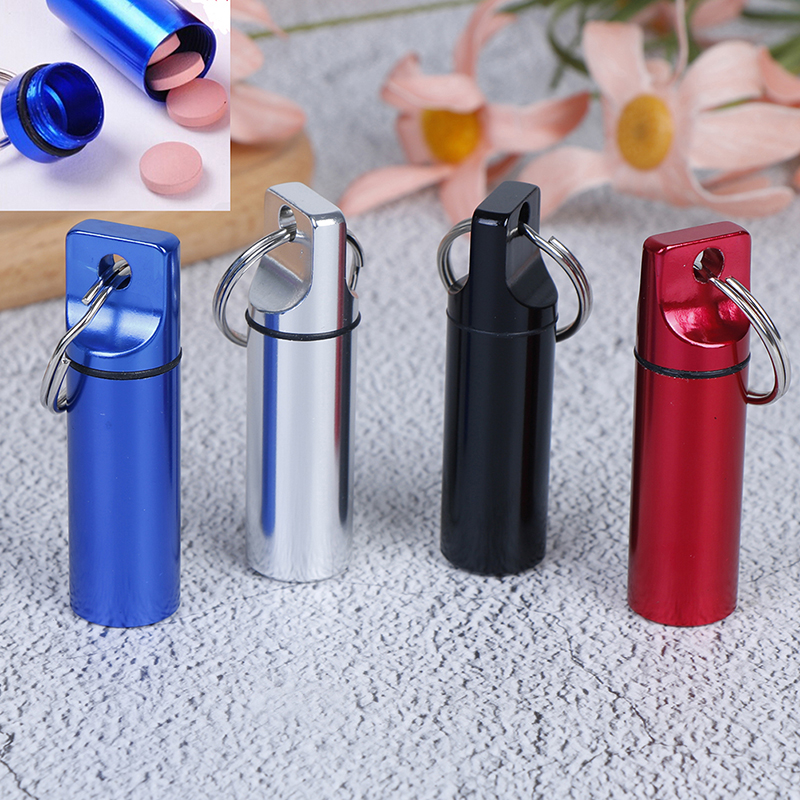Creative Waterproof Container Holder Key Chain Drug Bottle Cache Pill Box 