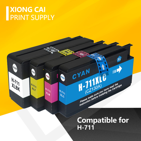 4 Pieces Compatible for HP711 711 for HP 711XL Ink Cartridge for HP DesigJet T120 T520 T120 24/ T120 610/ T520 24/ T520 ► Photo 1/6