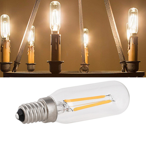 2W T25 Vintage Tubular LED Filament Bulb LED Light Bulbs SES Small Edison Screw E14 Base Warm White 2700K 20W Halogen Equivalent ► Photo 1/6