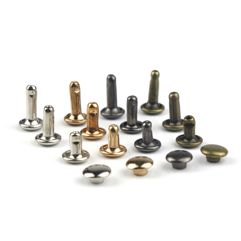 100sets 6mm 8mm Metal Double Cap Rivets Studs Round Rivet for Leather Craft Bag Belt Garments Hat Shoes Pet Collar Decor ► Photo 1/6